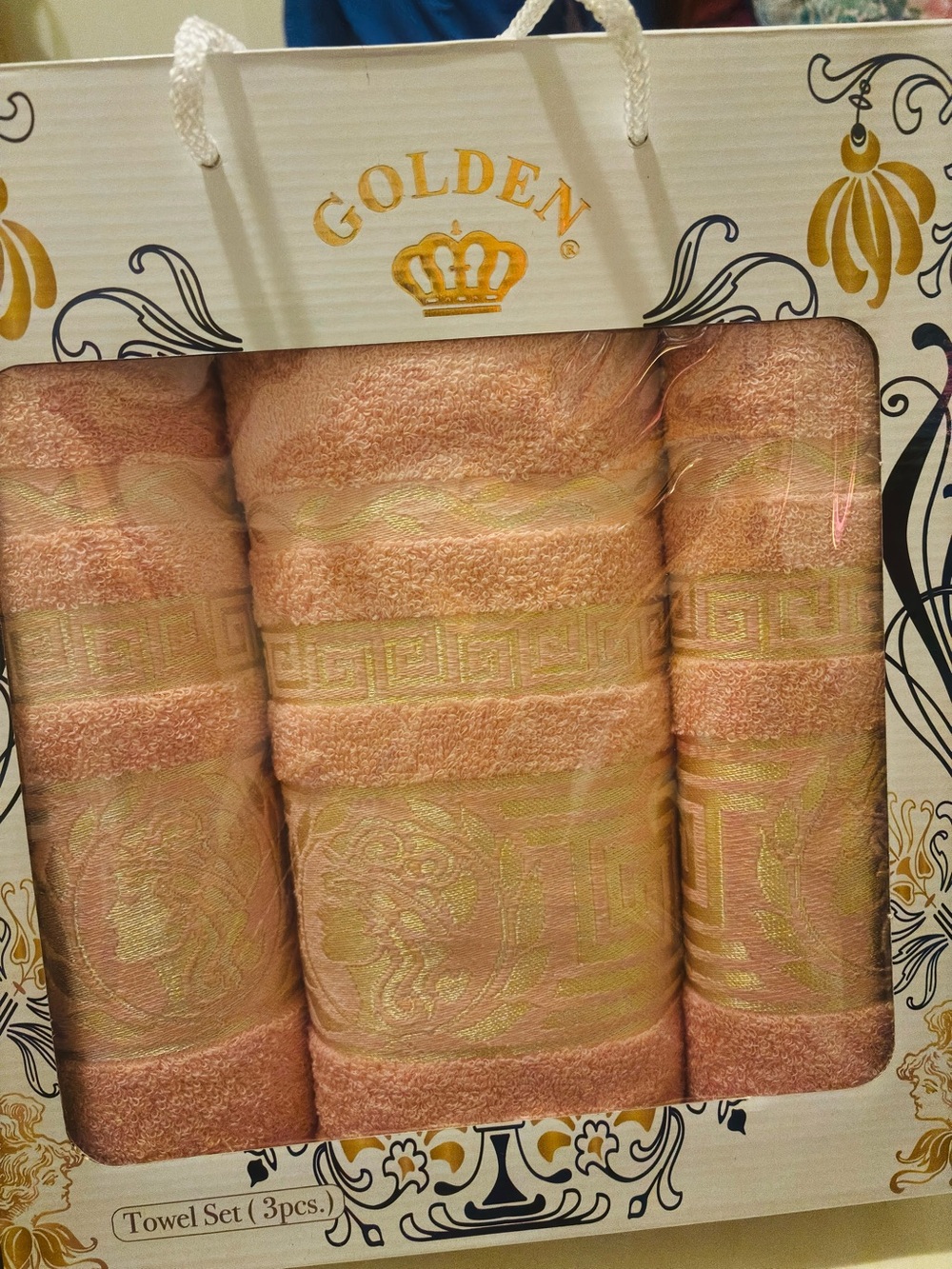 Golden Peach Bath Towel Set - 3 Piece Women Bath & Body